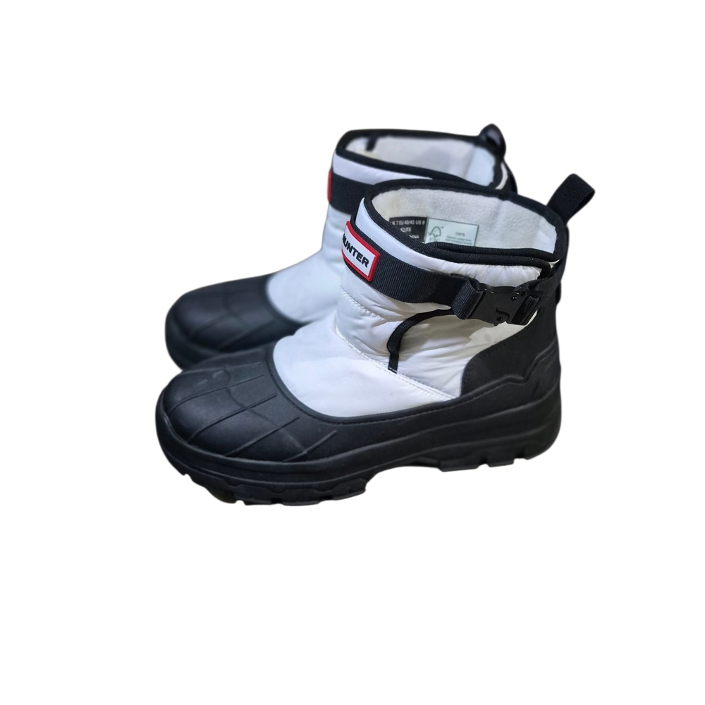 Hunter Black and White Winter Boots